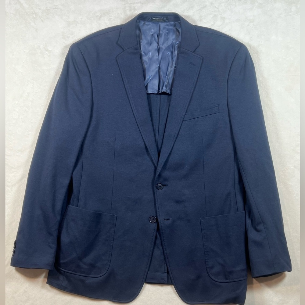 John Varvatos 44r Navy Unstructured Soft Cotton Blend Casual Sport Coat Blazer